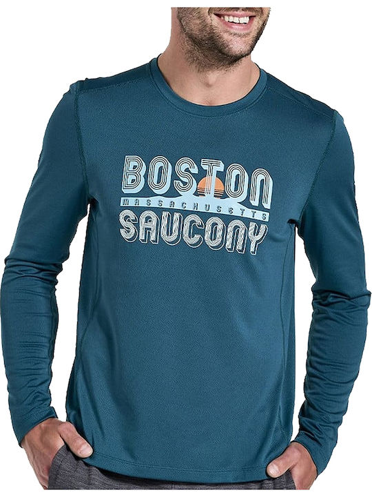 Saucony Stopwatch T-shirt Petrol Blue
