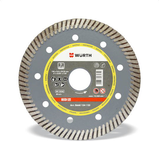 Wurth Red Line Δίσκος Κοπής Δομικών Υλικών 125mm