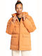 Mad for You Μακρύ Γυναικείο Puffer Μπουφάν για Χειμώνα Desert Clay