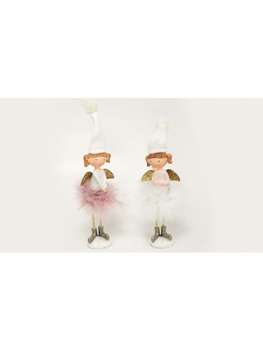 Faitakis Pack Weihnachtliche Keramisch Figur Elf Weiß Länge 8cm