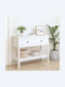 Solid Wood Console Table White L100xW35xH75cm
