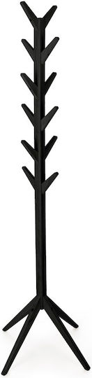Bizzotto Wooden Coat Rack Black Daiki 60x60x169cm