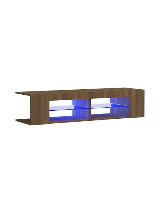 TV-Ständer mit LED-Beleuchtung Brown Oak Μ135xΠ39xΥ30cm