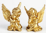 Christmas Figure Cherub Gold 10x10x6cm 2pcs