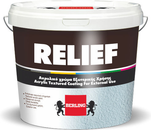 Berling Plastic Relief Acrilyc Paint for Interior and Exterior Use White 3lt
