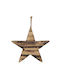Hanging Ornament Star Wooden Brown 23x23cm