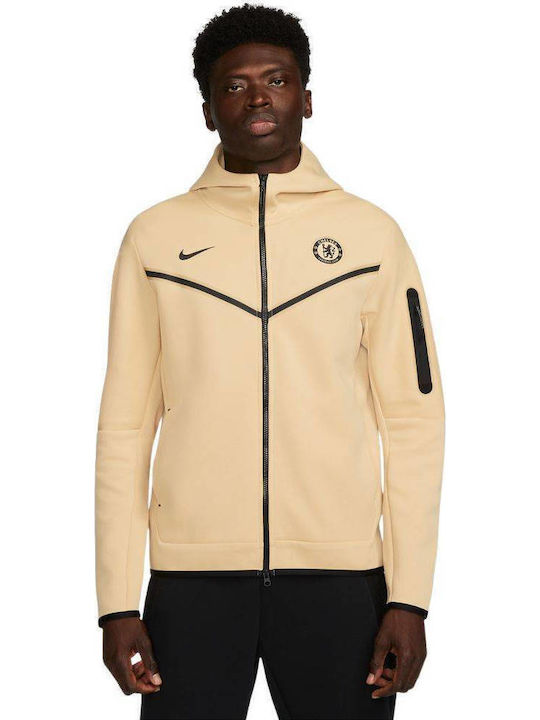 Hoodie Tan Nike Jacket Nike Tech Fleece Zip Thru Hoodie In Tan ASOS