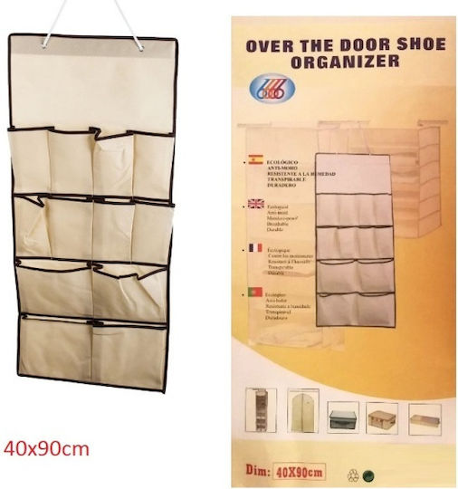 Husă Textilă De Depozitare Pentru Pantofi Atârnată Bej 40x90cm