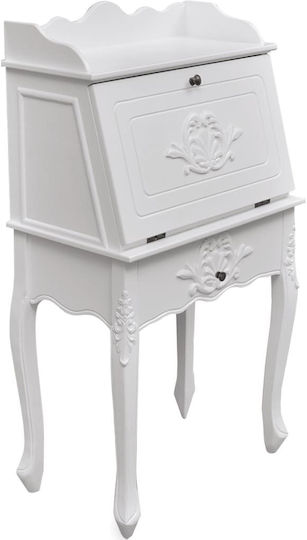 Floor-standing Bedroom Makeup Dressing Table Wooden White 60x36.4x111cm