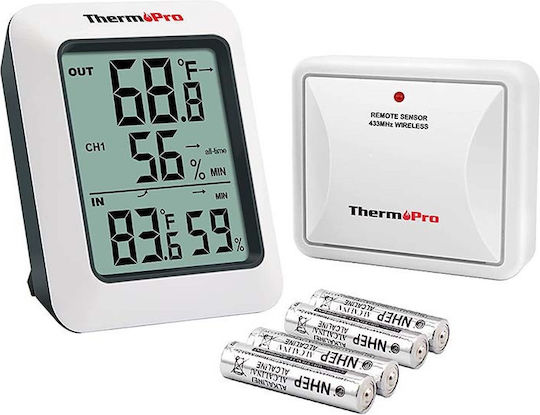 Thermo Pro Θερμόμετρo & Υγρασιόμετρo Επιτοίχιο / Επιτραπέζιο για Χρήση σε Εσωτερικό & Εξωτερικό Χώρο
