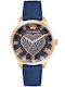 Juicy Couture Γυναικείο Ρολόι 35mm Μπαταρίας με Navy Μπλε Δερμάτινο Λουράκι