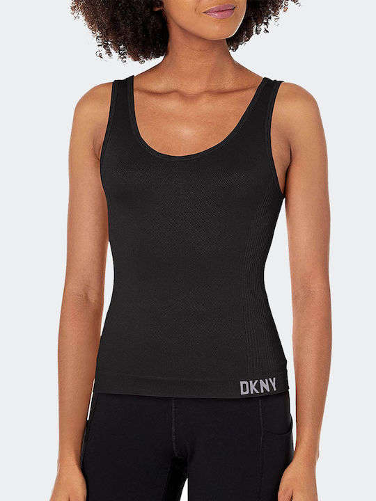 DKNY Damen Bluse Ärmellos Schwarz