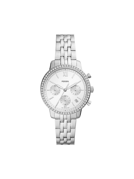 Fossil Watch Chronograph with Silver Metal Bracelet