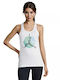 Γυναικείο αμάνικο μπλουζάκι με σχέδιο Yoga - Pilates 20 σε χρώμα λευκό