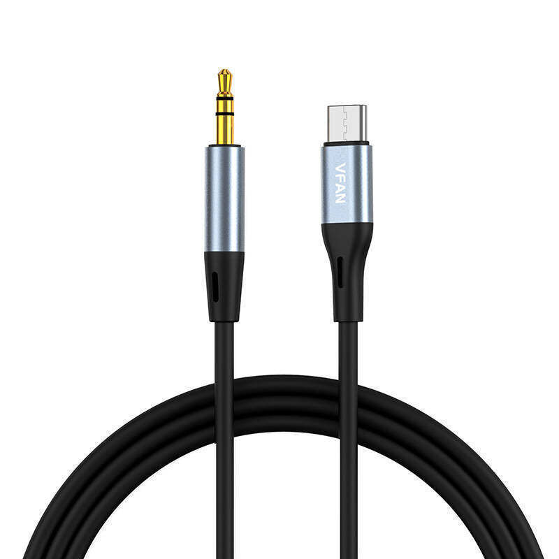 Cable VFAN L05 Lightning to mini jack 3.5mm AUX, 1m (gray)
