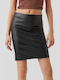 Vero Moda Leather Mini Skirt in Black color