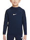 Kinder-Sweatshirt Dri-Fit mit Blauer Kapuze Academy Pro