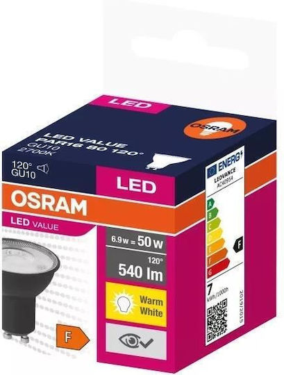 Ledvance LED крушка 6.9W за фасунга GU10 и форма PAR16 Топло бяло 540лм