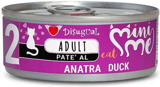 Disugual Mini Me 2 Υγρή Τροφή για Ενήλικες Γάτες σε Κονσέρβα με Πάπια χωρίς Σιτηρά & Γλουτένη 85gr