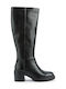 Anatomic Leather Medium Heel Women's Boots with Zipper Damiana Black
