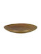 Marhome Vintage Round Ceramic Decorative Platter Gold 30x30x4cm