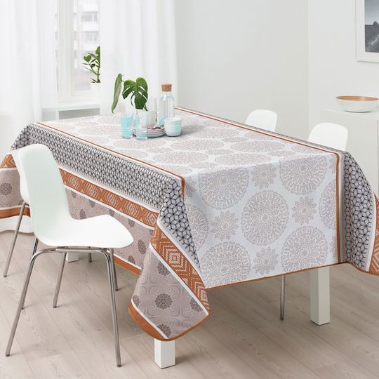 Flamingo Τραπεζομάντηλο Αλέκιαστο Aziza Μπεζ 150x180εκ.