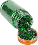 Plastic Jar with Foil Flakes for Nail Decoration Pastel Green