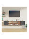 Wall-Mounted Living Room Cabinet Made of Solid Wood Natural Grey 80x30x30cm