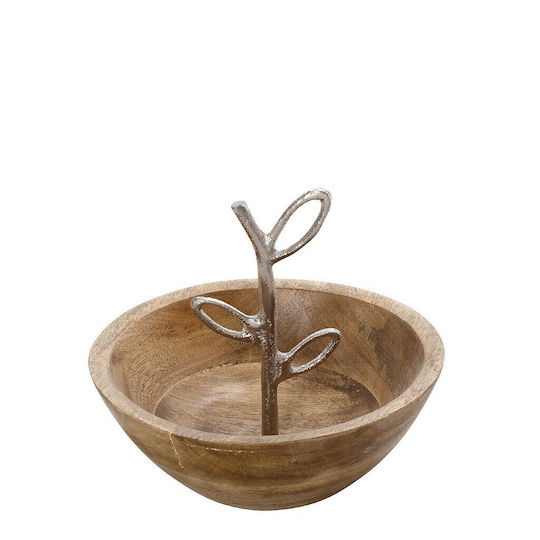 Espiel Bol Decorativ Lemn Argintiu 20x20x17cm 1buc