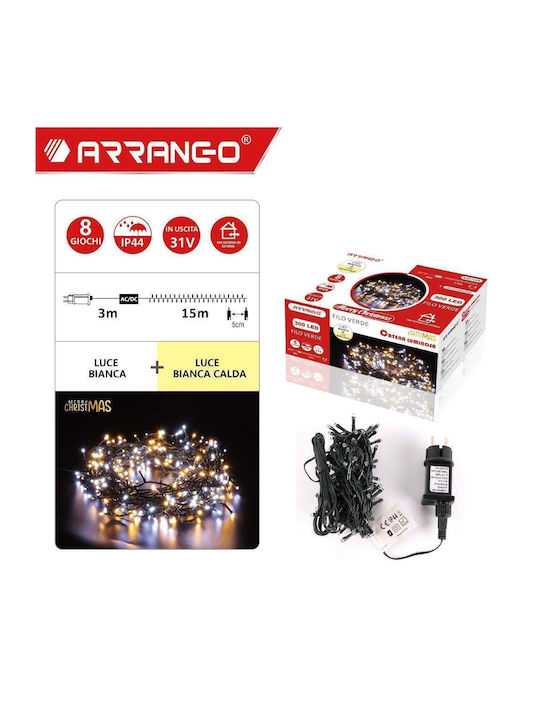 300 Λαμπάκια LED 18μ. Θερμό Λευκό σε Σειρά