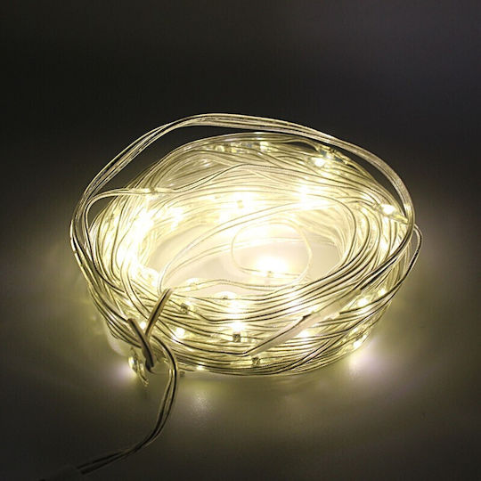 100 Lichterketten LED 10m. Warmes Weiß Solar in Zeichenfolge 1Stück