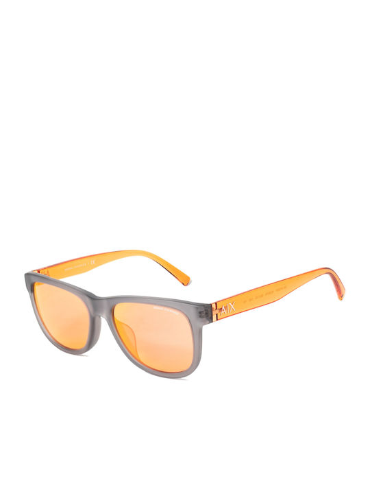Armani Exchange Unisex Γυαλιά Ηλίου με Γκρι Κοκκάλινο Σκελετό και Πορτοκαλί Φακό AX4103SF 8328/F6