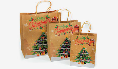 Τσάντα Δώρου Paper Bag for Gift Beige 21x11x27cm. 12pcs