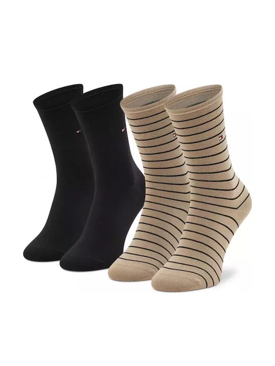 Tommy Hilfiger Κάλτσες Black/Beige 2Pack