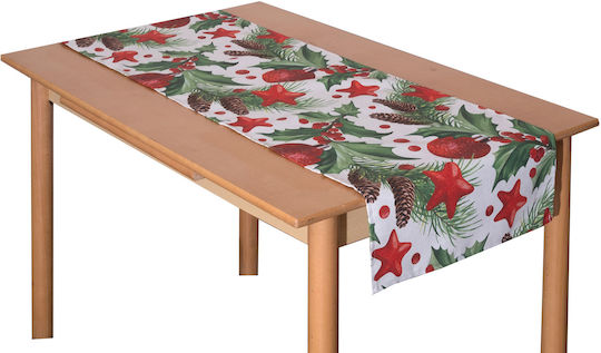 Viopros Set Christmas Tablecloths Runner Fabric Multicolored 2pcs