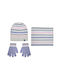 Stamion Kids Beanie Set with Scarf & Gloves Knitted Purple