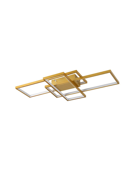 GloboStar Quadra Ceiling Mount Light 85cm Gold with Integrated LED and Remote Control