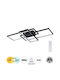 GloboStar Quadra Ceiling Mount Light 85cm Black with Integrated LED and Remote Control