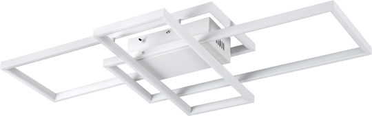 GloboStar Quadra Deckenleuchte 85cm Weiß mit Integrierter LED und Fernbedienung