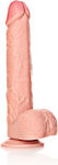 Shots RealRock Straight Dildo With Balls & Suction Cup Realistic Dildo with Scrotum & Suction Cup Flesh 34cm