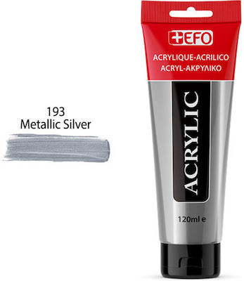 +Efo Acrylic Ακρυλικό Χρώμα Ζωγραφικής 193 Metallic Silver 120ml