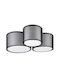 Trio Lighting Burton Πλαφονιέρα Οροφής 65εκ. Μαύρη με Ντουί E27