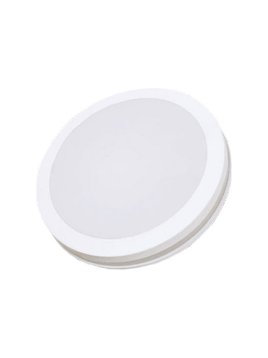 Com Μοντέρνα Μεταλλική Πλαφονιέρα Οροφής με Ενσωματωμένο LED σε Λευκό χρώμα