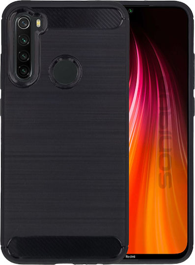 Sonique Brushed Carbon Umschlag Rückseite Silikon / Kunststoff Schwarz (Redmi Note 8 2021)