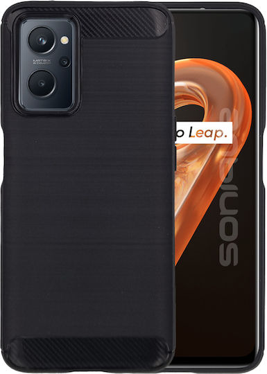 Sonique Brushed Carbon Задна корица Силикон / Пластмаса Черен (Realme 9i)
