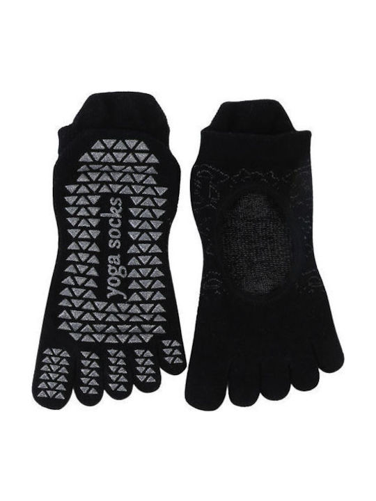 Niyamas Yoga/Pilates Socks Black 1 Pair with Shaped Toes