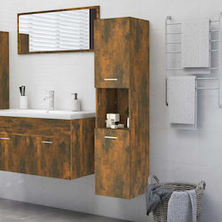vidaXL Wall Hung Cabinet Bathroom Column Cabinet L30xD30xH130cm Oak