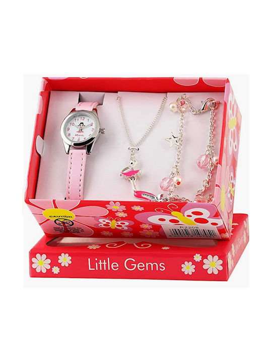 Kids Analog Watch Little Gems Ballerina with Rubber/Plastic Strap Pink