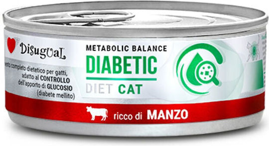 Disugual Metabolic Balance Diabetic Wet Food for Cats in Can with Diet Beef 85gr