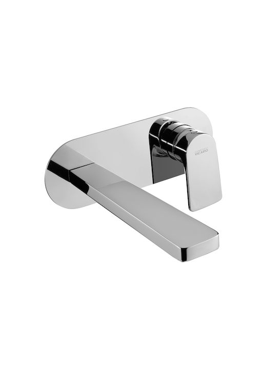 Orabella Lago Built-In Mixer & Spout Set for Bathroom Sink with 1 Exit Silver